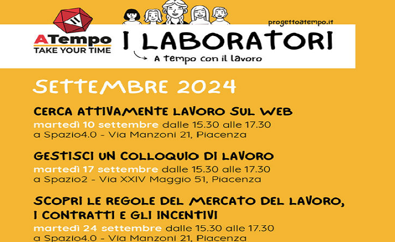 A Tempo con il lavoro: laboratori di orientamento